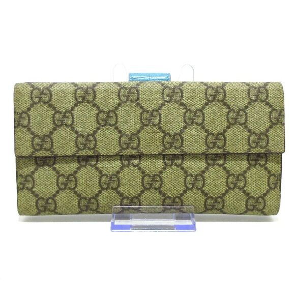 Gucci Handbags - Gucci Gg Supreme Green Canvas Wallet  (Pre-Owned)